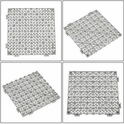 55PCS 12 x 12in Interlocking Drainage Floor Tiles Modular Interlocking Tile Gray