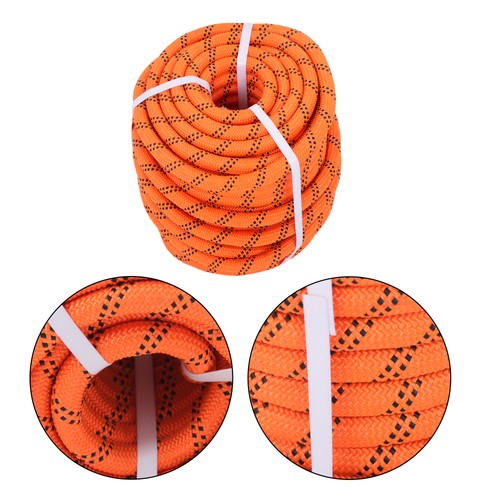 Orange & Black 48 Strands Polyester Braided Arborist Bull Rope 8626lbs 3/4"×120'