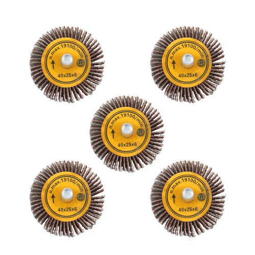 5 Pack 1-1/2" x 1" x 1/4" Shank Mounted Flap Wheels 60 Grit Aluminum Oxide