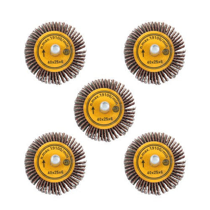 5 Pack 1-1/2" x 1" x 1/4" Shank Mounted Flap Wheels 60 Grit Aluminum Oxide