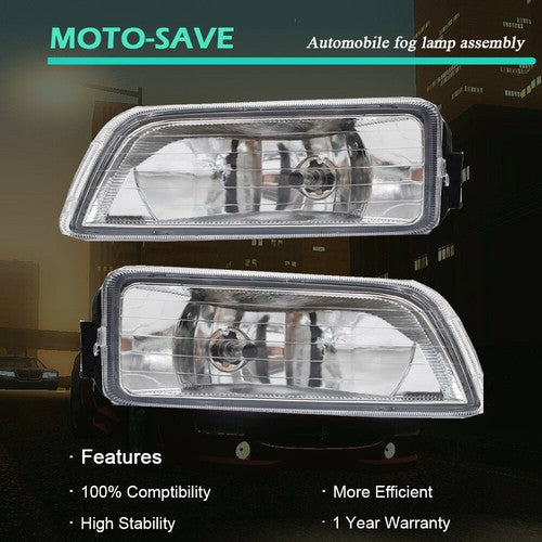Pair Clear Bumper Driving Fog Light Kit For Honda Accord 4DR Sedan 2003-2007