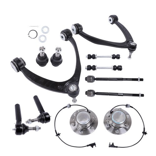 For Sierra 1500 2WD Front Wheel Bearing Hubs Control Arms Suspension Kit 12pc