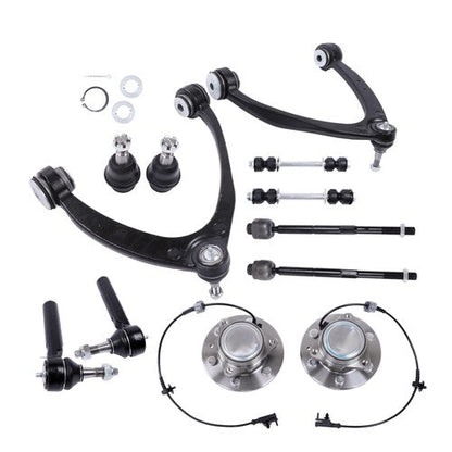 For Sierra 1500 2WD Front Wheel Bearing Hubs Control Arms Suspension Kit 12pc