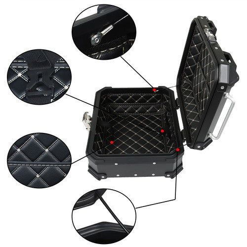 22L Black Motorcycle Luggage Waterproof Tail Box Scooter Trunk Storage Top Case