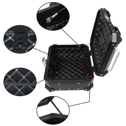 22L Black Motorcycle Luggage Waterproof Tail Box Scooter Trunk Storage Top Case