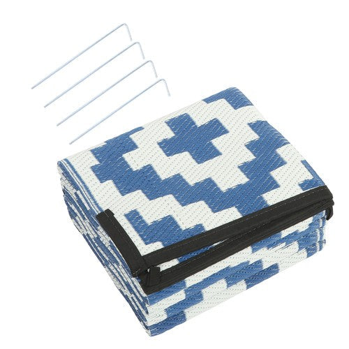 Navy Blue White 5x9FT Waterproof Foldable Plastic For Camping Outdoor Carpet