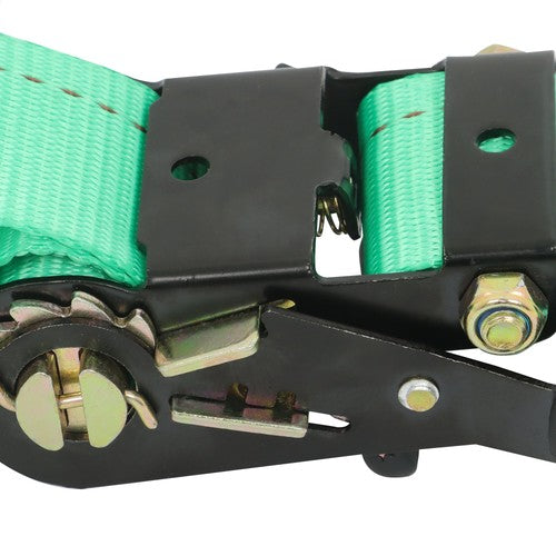 Heavy Duty E Track System 2 Ratchet Straps 4 Wheel Chocks Mounting Kit Green