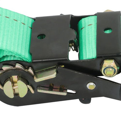 Heavy Duty E Track System 2 Ratchet Straps 4 Wheel Chocks Mounting Kit Green