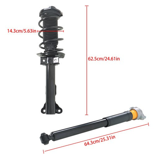 4PCS Front Complete Struts Rear Shocks 501798019 For Mercedes E350 2010-2014 RWD