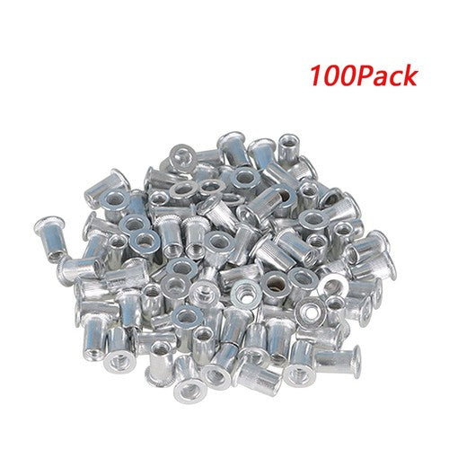 100 Pack 10-24 Aluminum Flange Nutserts Rivet Nut Rivnut Nutsert