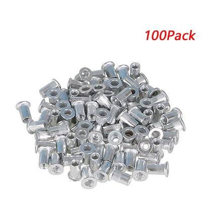 100 Pack 10-24 Aluminum Flange Nutserts Rivet Nut Rivnut Nutsert