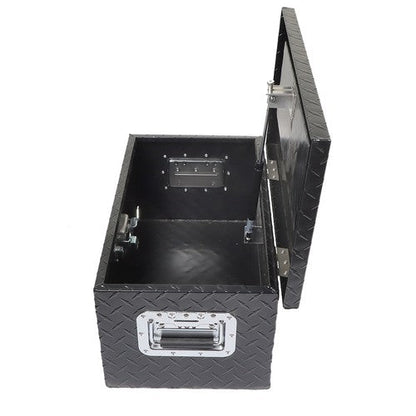 For Pickup Trailer Black Aluminum Diamond Plate 20"×12"×9.5" Tool Box w/Keys