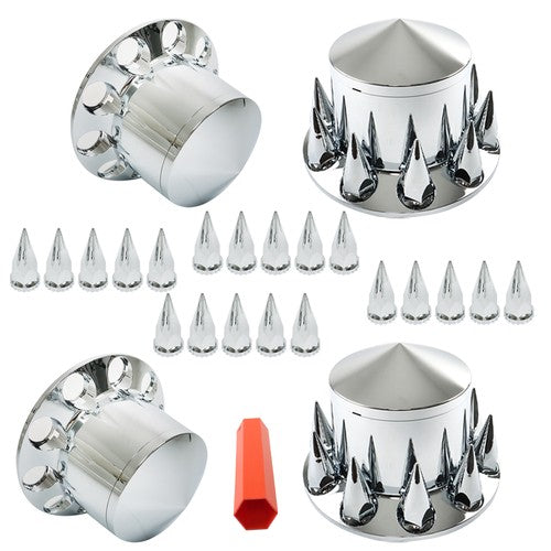 33mm Spiked Axle Cover Set Rear Axle Complete Wheel Cover Fits For Semi Truck