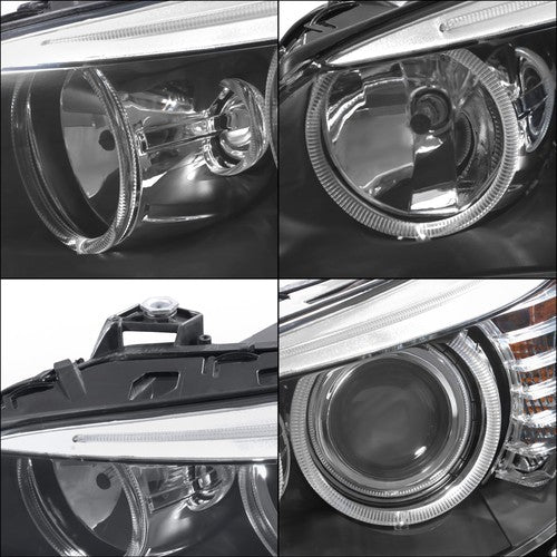 Right+Left Black Halogen Clear Headlight Assembly For BMW 528i 2008 2009 2010