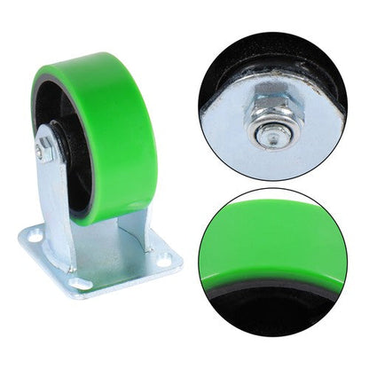 Polyurethane 1000Lbs 5"×2" Caster Wheels Green Straight Wheels Heavy Duty