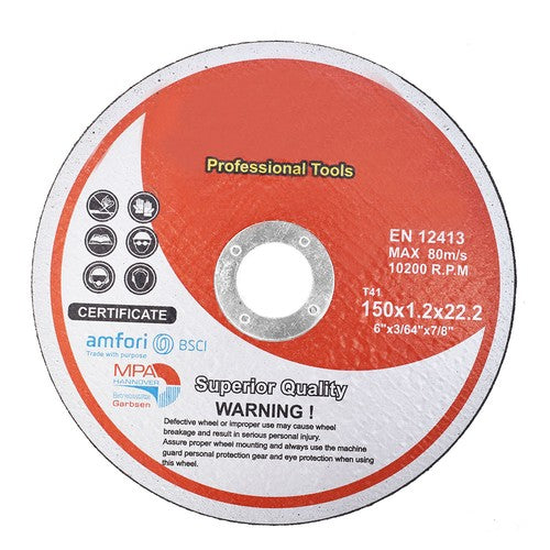 25 Pack 6"x.045"x7/8" Cut-off Wheel - Metal & Stainless Steel Cutting Discs