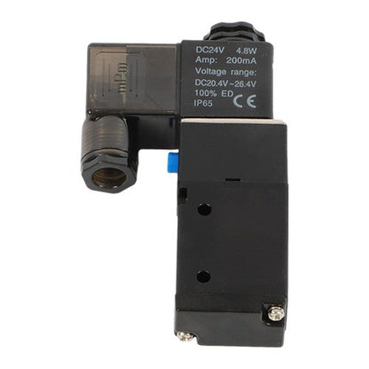 1/4" 3 Way 2 Position Inline Directional Control Electric Solenoid Valve 24V DC