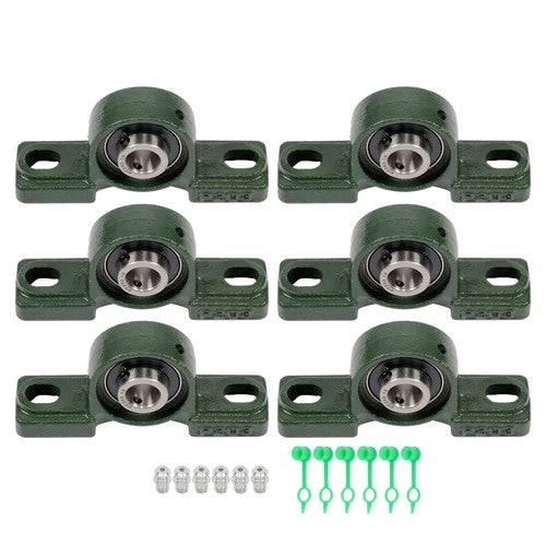 6PCS UCP202-10 Pillow Block Mounted Ball Bearing 5/8" Bore 2 Bolt Cast Iron Base