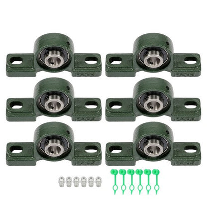 6PCS UCP202-10 Pillow Block Mounted Ball Bearing 5/8" Bore 2 Bolt Cast Iron Base
