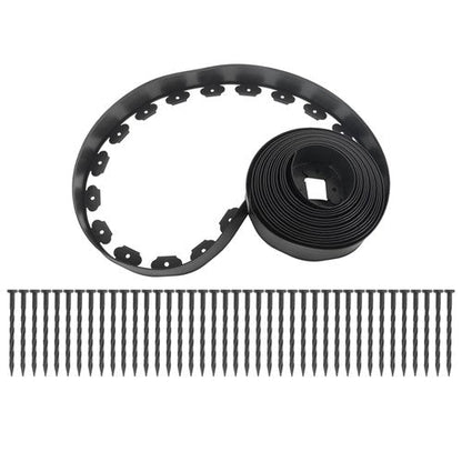 No Dig Lawn Border L-shaped Lawn Garden Edging Kit With Anchoring Spikes Plastic