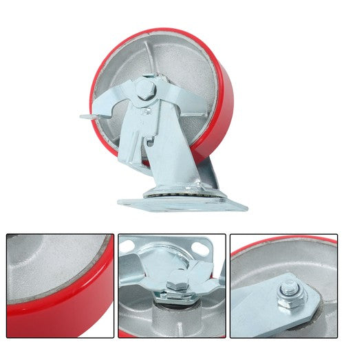 1 Pack 6" Casters Heavy Duty Industrial Caster Wheels Polyurethane Swivel Caster