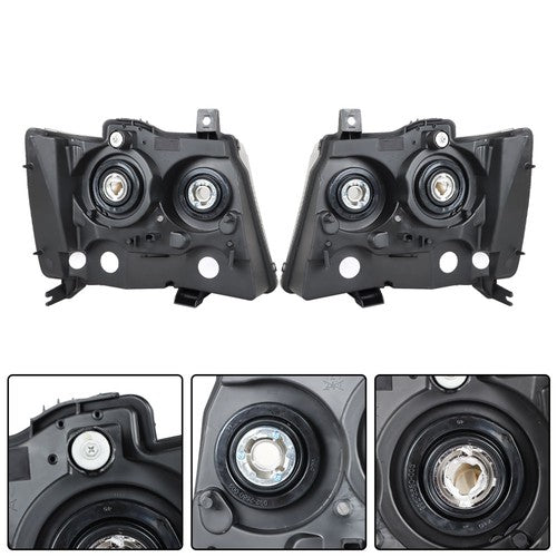 Chrome New For Chevy Avalanche/Suburban/Tahoe 2007-2014 Halogen Pair Headlights