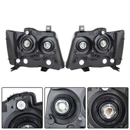 Chrome New For Chevy Avalanche/Suburban/Tahoe 2007-2014 Halogen Pair Headlights