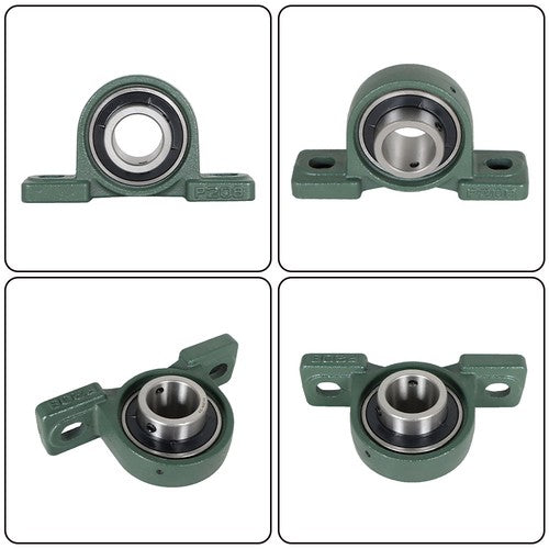 2Piece UCP208-24 Solid Base Pillow Block Bearing 1-1/2 Bore Self Aligning 2 Bolt