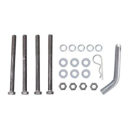 4"- 4.5" Square Bolt-on Bumper Hitch Receiver, Adapter with Hardware Durable