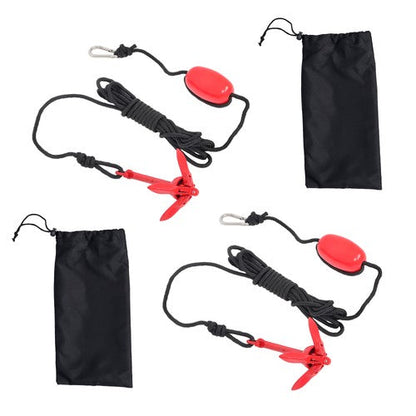 For PWC Canoe Jet Ski 2× New Marine Kayak Folding Anchor Kit 1.5Lb Red