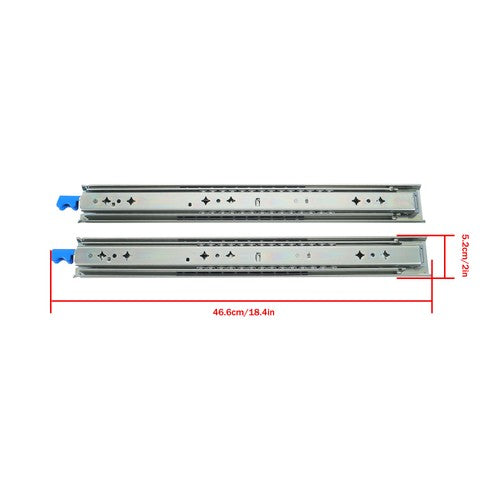 18" Locking Drawer Slides 250lb Heavy Duty Ball Bearing Full Extension With Lock