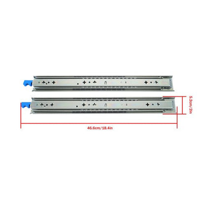 18" Locking Drawer Slides 250lb Heavy Duty Ball Bearing Full Extension With Lock