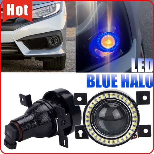 LED Blue Halo Projector Fog Light Angel Eyes Ring DRL for 2016-2021 for Honda Civic