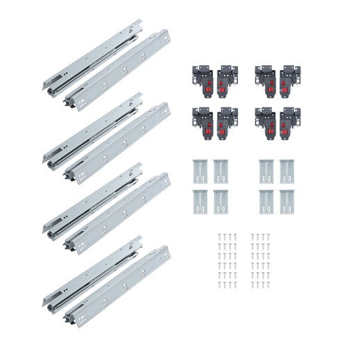 4Pair 18Inch Undermount Soft Close Drawer Slides with 3D Adjustable Lock Device