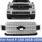 Brushed Stain Aluminum Front Upper Grille For Ford F-150 2018-2020 JL3Z-8200-RA