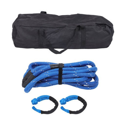 Kinetic Recovery Tow Rope 34000Lbs 1in x 30ft Blue with Soft Shackle for Truck