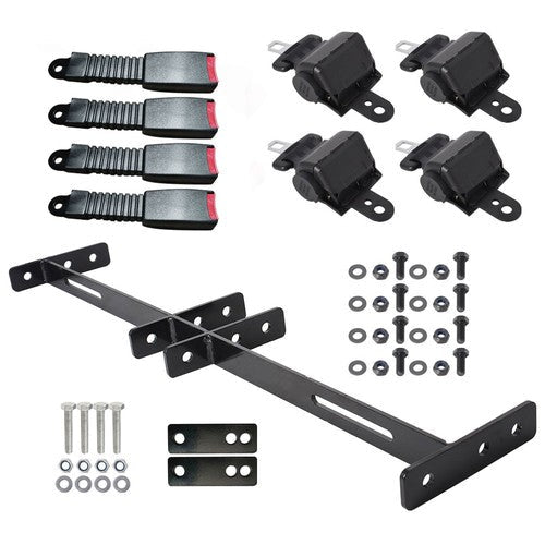 New 4 Retractable Seat Belts and Bracket Kit For EZGO Yamaha Club Car Golf Cart