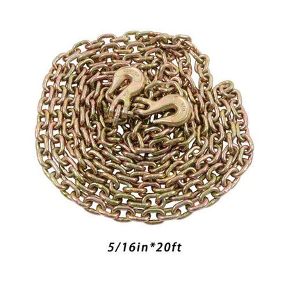 2PC 5/16" x 20' G70 Chains Tow Chain Binder Tie Down Flatbed Truck Trailer Chain