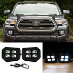 For 2016-2022 2023 Toyota Tacoma 4-Eyes Style DRL LED Clear Fog lights Lamps