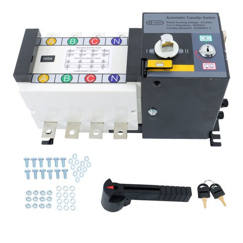 1PC ATS 160A 4 Poles 110V 220V Grid to AC Generator Automatic Transfer Switch