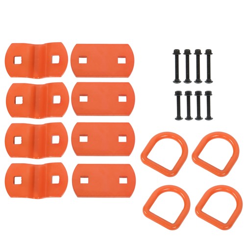 1/2" Thick Orange Bolt-On Forged D Ring 12000 LBS Break Strength (Pack of 4)