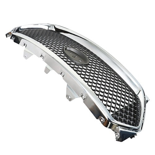 Mesh Front Upper Bumper Grille Plastic Chrome Frame For Ford Taurus 2013-2019