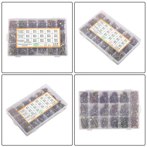 1640Pack M4 M5 M6 Stainless Steel Nuts Flat and Bolts & Lock Washers Sorting Kit