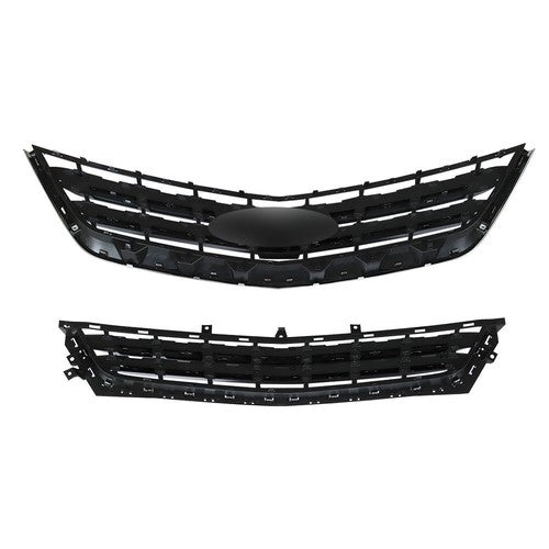 2PCS Black Front Upper & Lower Grille For Chevrolet Impala 2014-2020 Chrome New