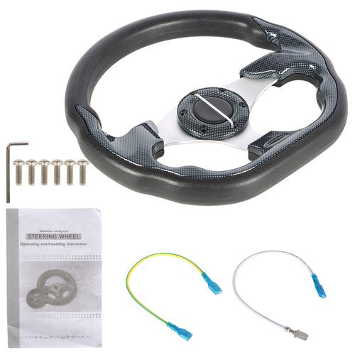 12" inch Golf Cart Steering Wheel For Yamaha EZGO Club Car Black USA