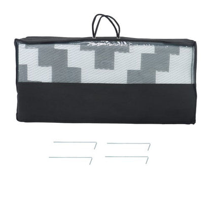 9x12ft Outdoor Plastic Straw Rug For Camping Outdoor Carpet RV Mat Gray & White