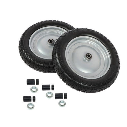 2PCS 14.5x4-8 Solid Wheels w/Toothed Tread, Silver Hub Black&Silver Replace Tire