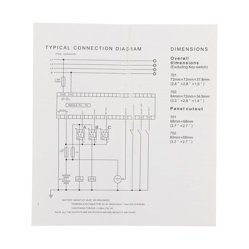 Controller DSE701AS Generator Controller Generator Control Panel Automatic Start
