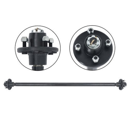 Trailer Axle (with U-Bolt Kit) Fit For 2000lbs 4 lug-4" Idler 58" Hub Face