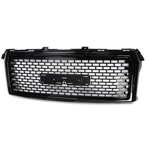 For GMC Sierra 1500 2014 2015 Front Hood Mesh Grill Glossy Black Plastic Durable